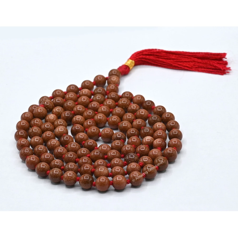 Red Goldstone Mala (Hand Knotted)