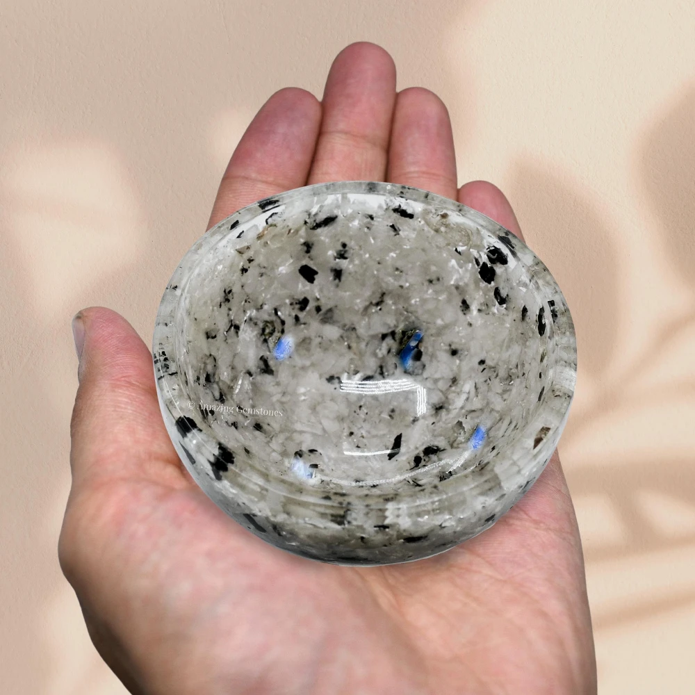 Rainbow Moonstone Crystal Orgone Bowl (3 Inch)