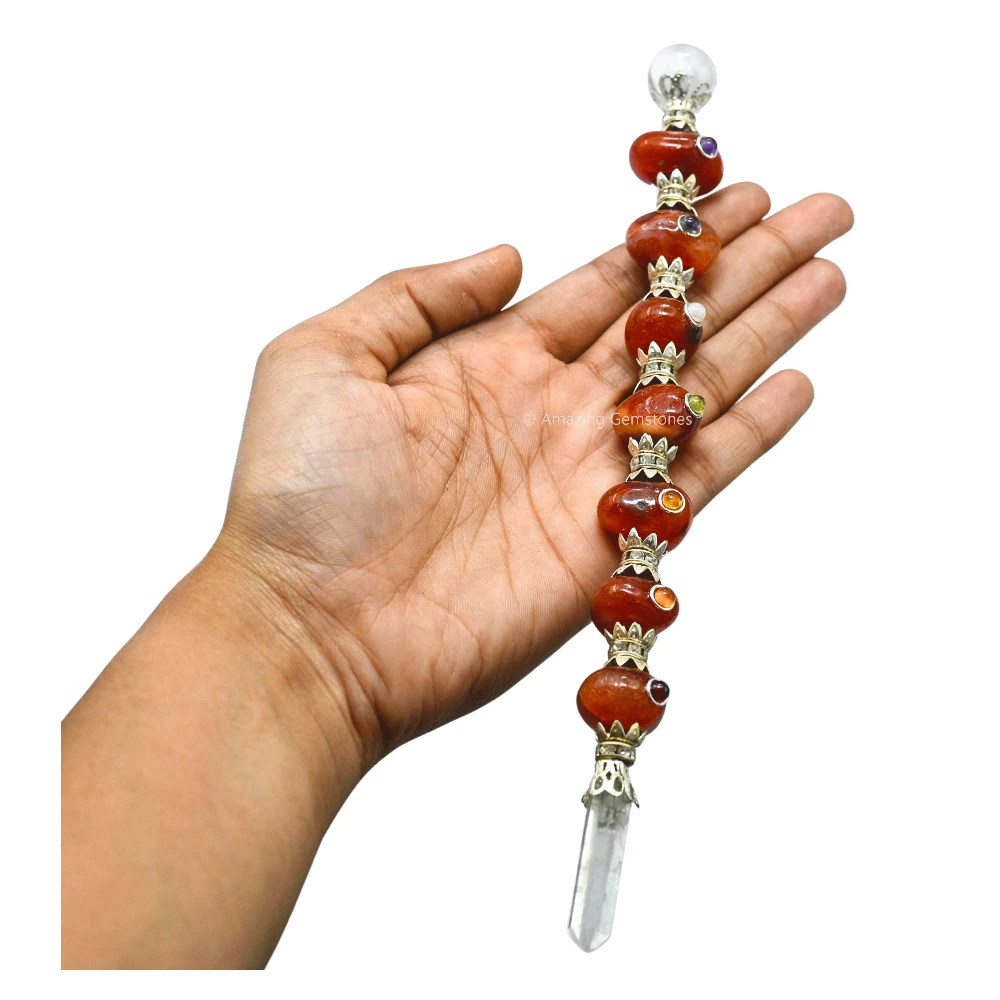 Carnelian Tumbled Healing Crystal Wand