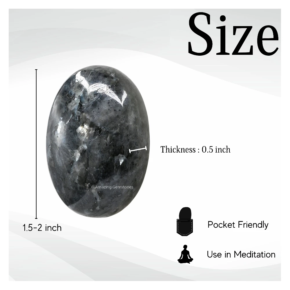 Larvikite Palm Stone