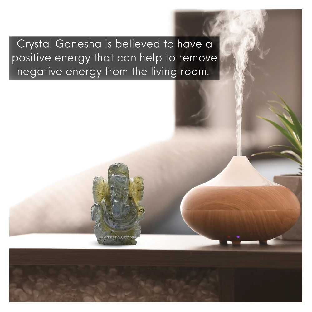 Labradorite Ganesha Crystal Idol