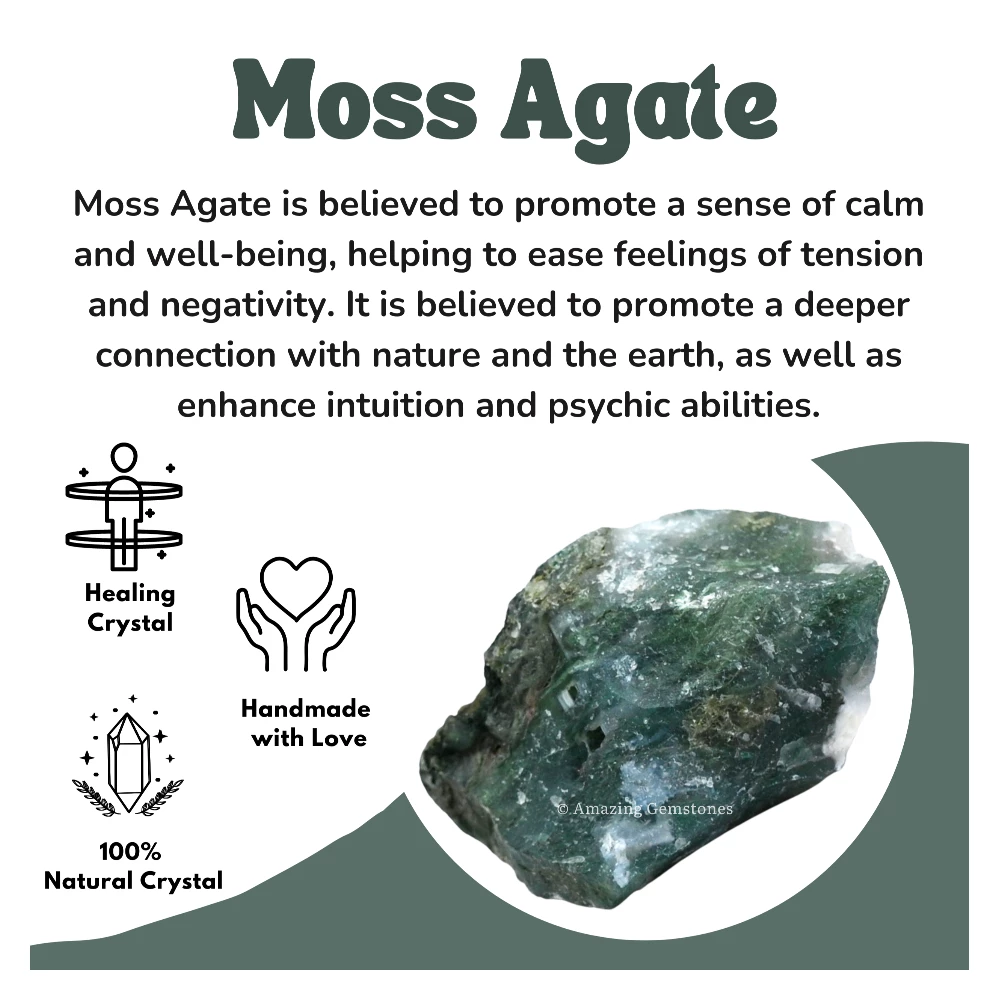 Moss Agate Raw Crystals (2 Pieces)
