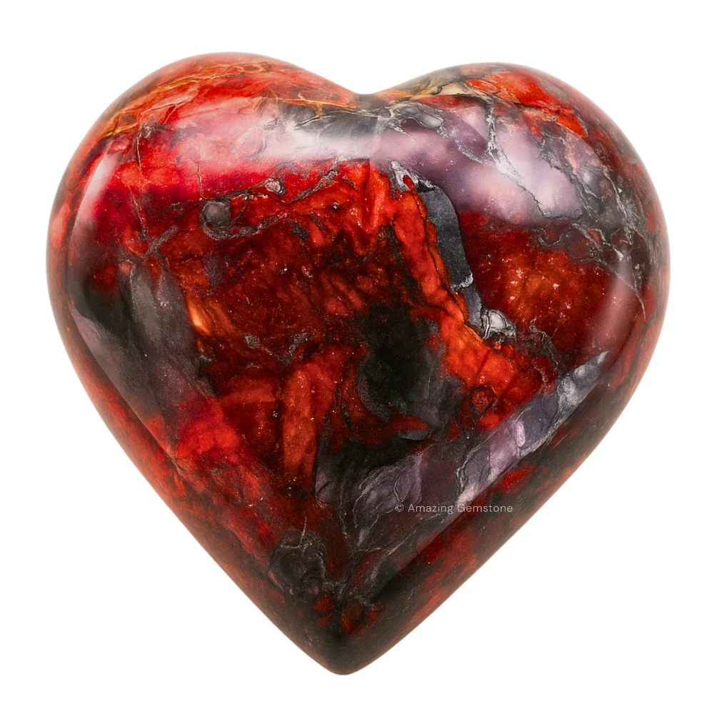 Red Jasper Hematite Heart