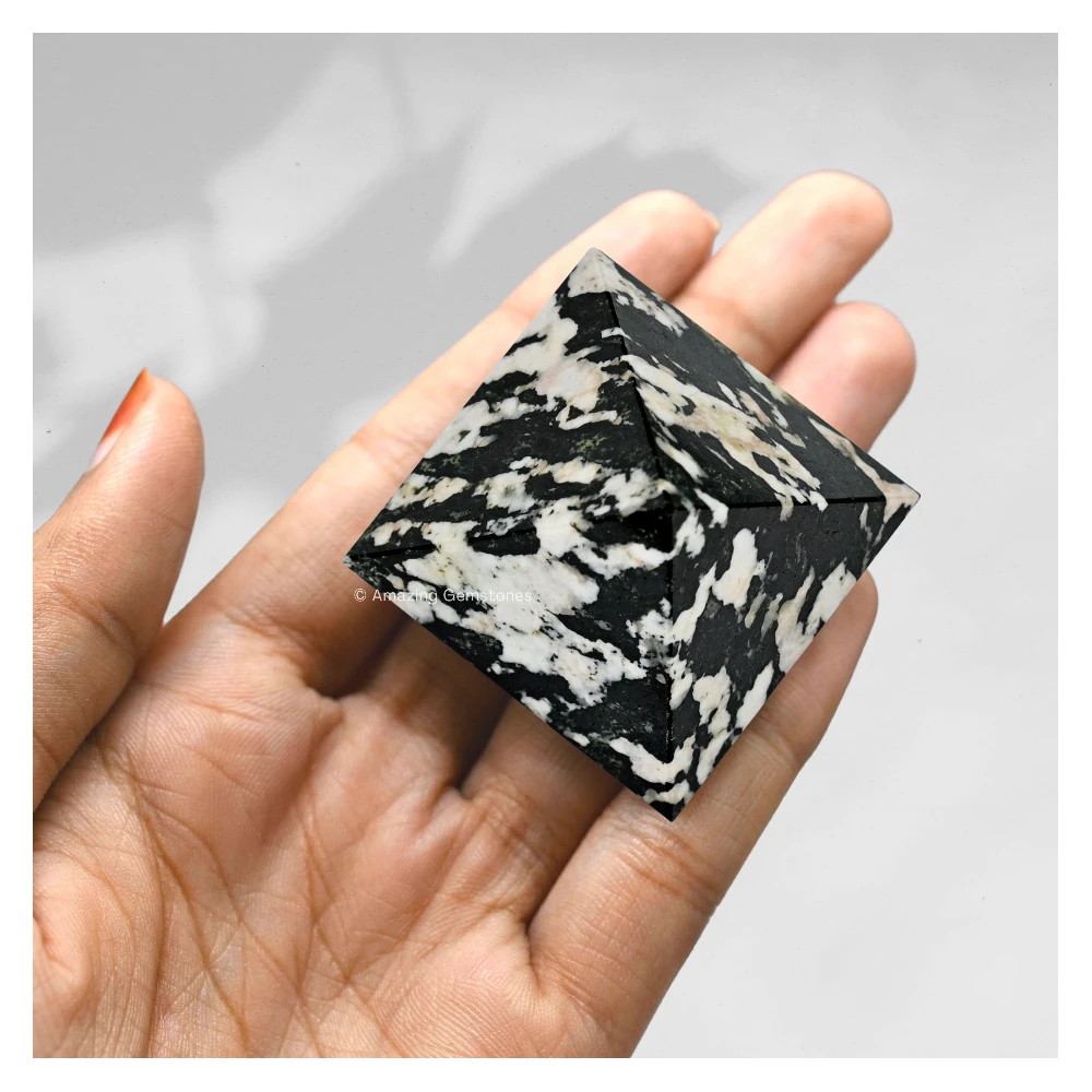 Black and White Tourmaline Pyramid (1.5 Inch)