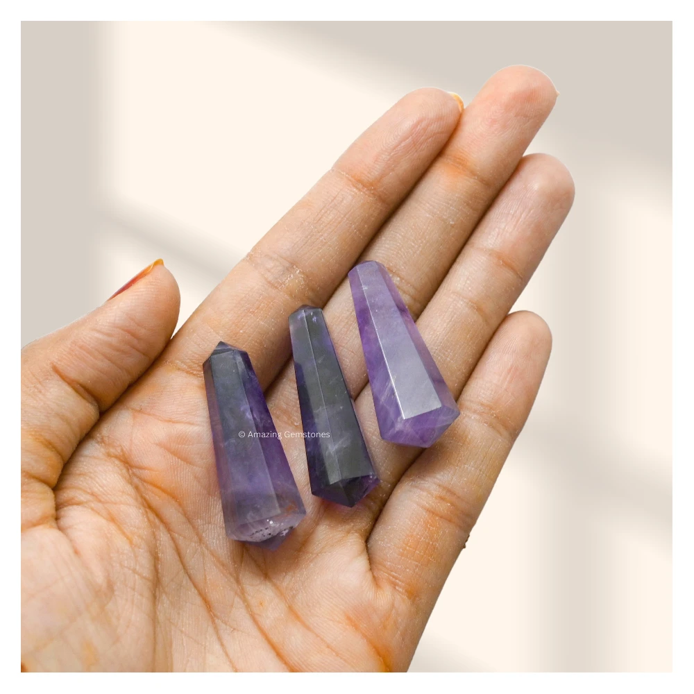 Amethyst Pencil Points (Double Terminated) (Set of 3)