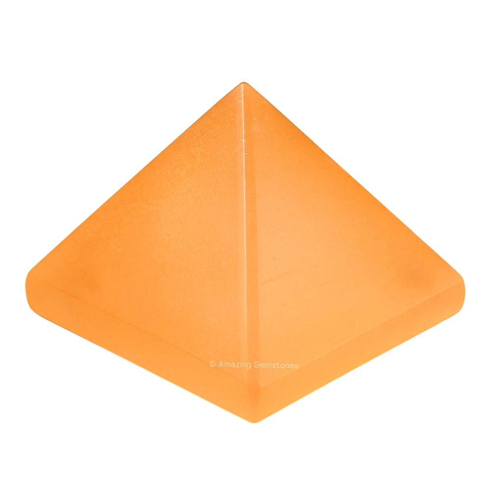 Orange Selenite Pyramid (1.5 Inch)