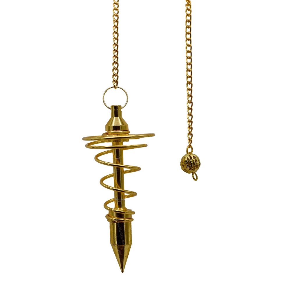 Copper Metal Pendulum - Gold Vortex Spiral Twisted (MP02)