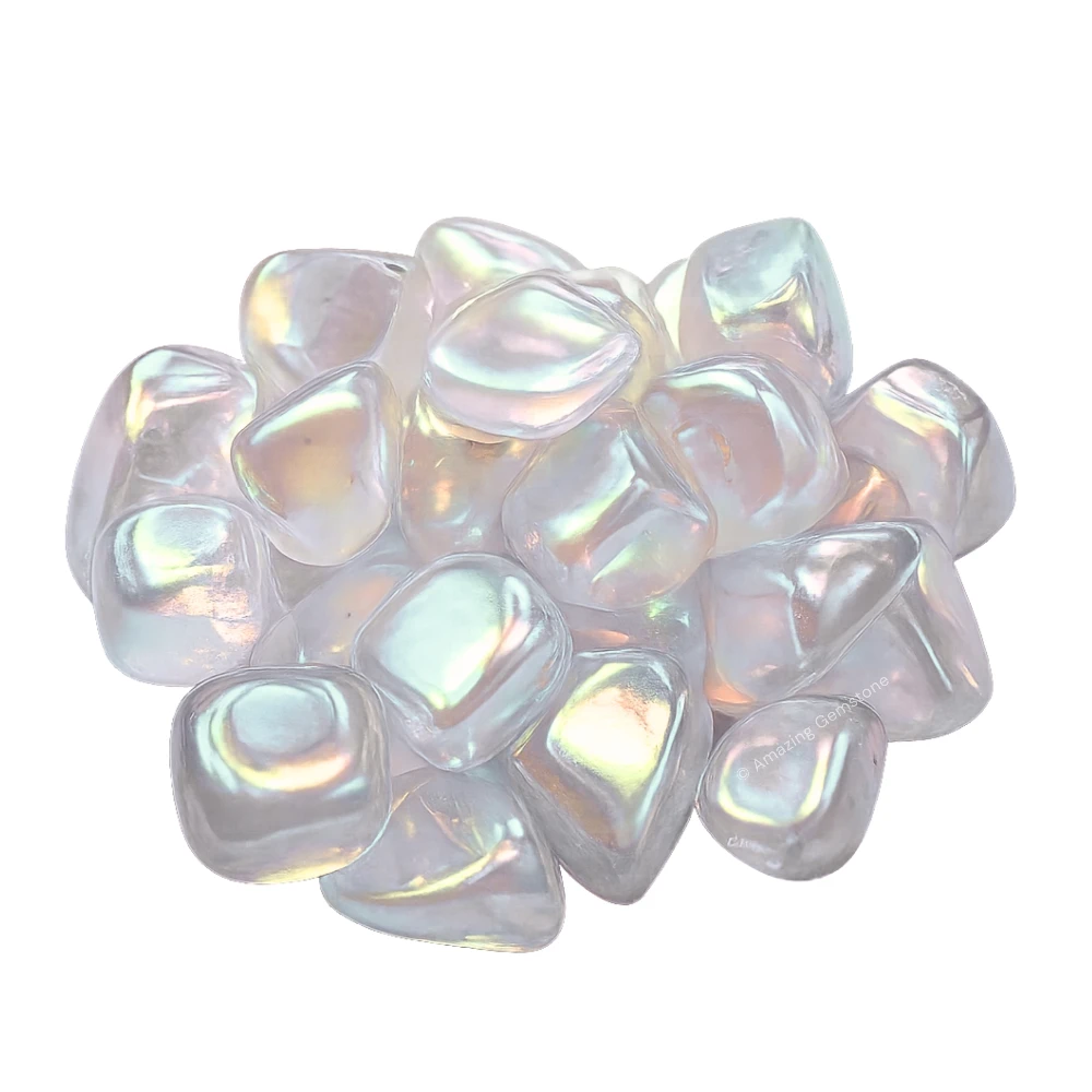 Tumbled Angel Aura Quartz Crystals (1000+ Carats)