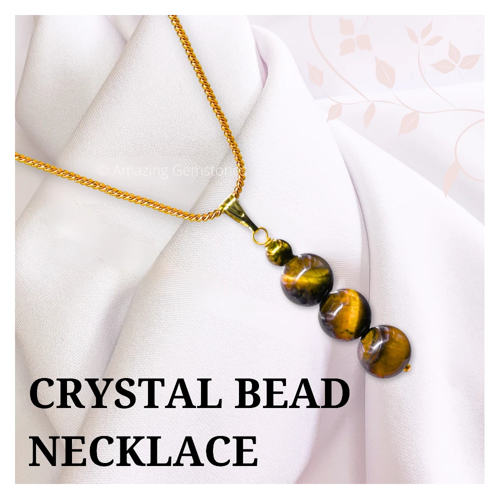 Tiger Eye Bead Pendant (Gold)
