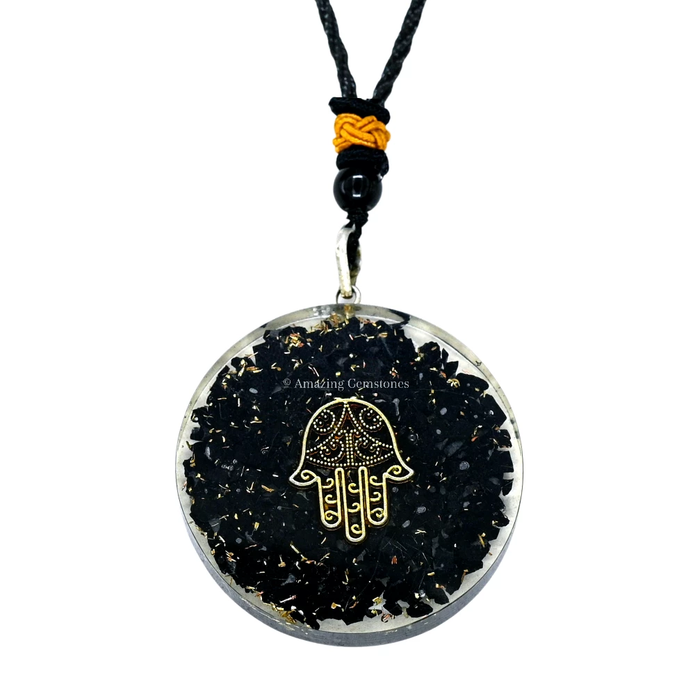 Shungite Necklace - Hamsa