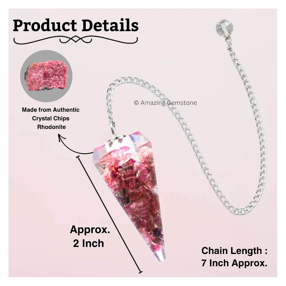 Rhodonite Orgone Pendulum