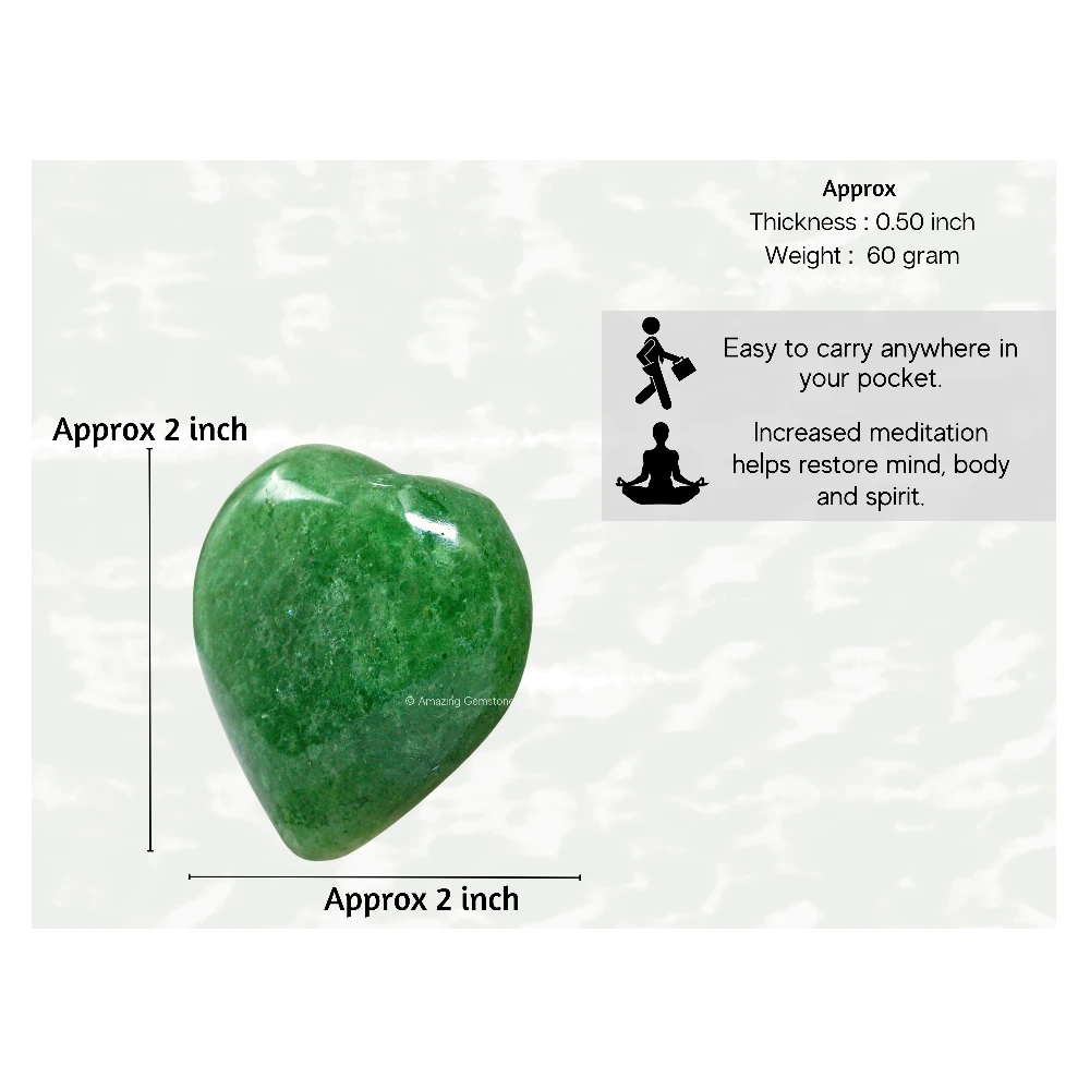 Green Strawberry Quartz Heart