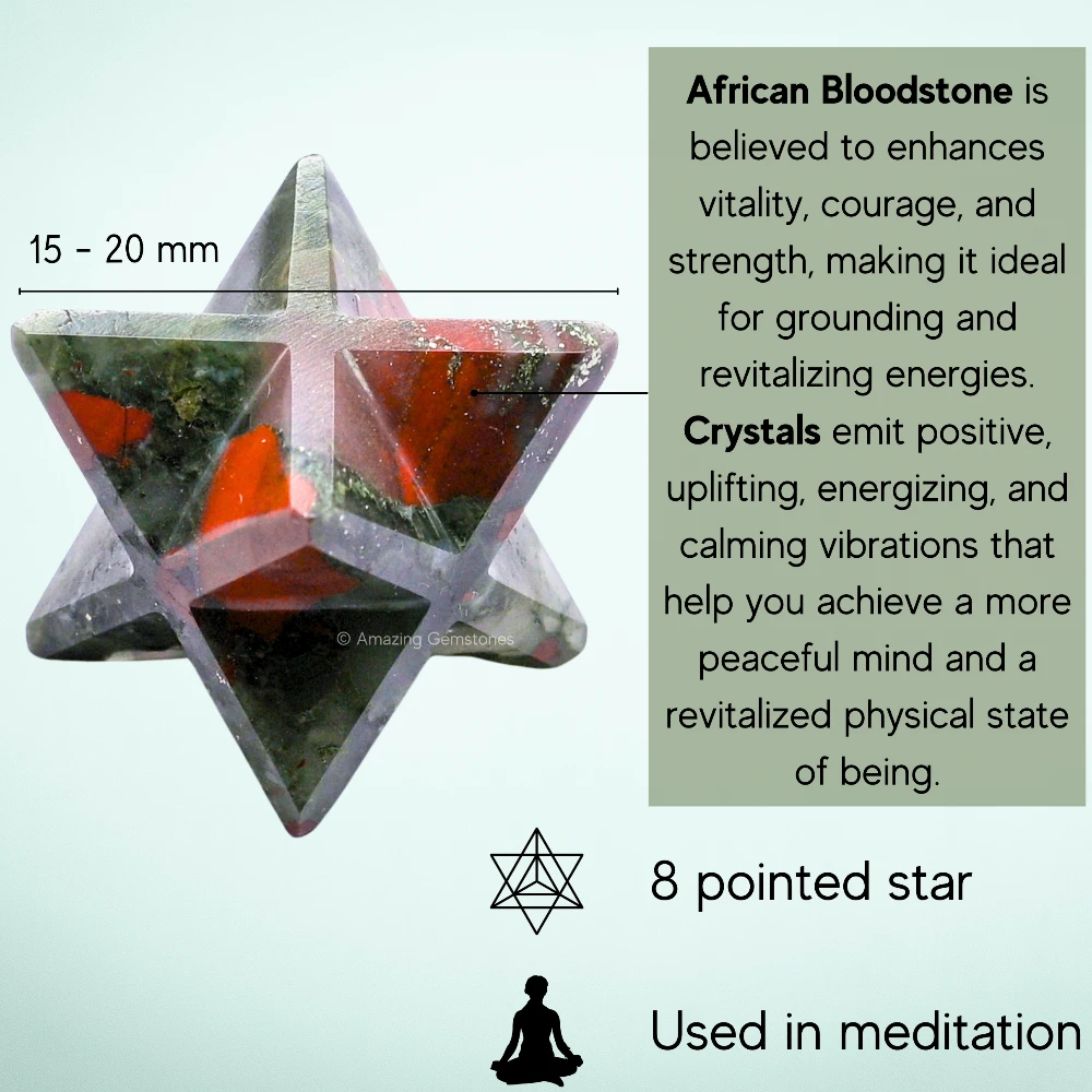 African Bloodstone Merkaba (15-20mm)