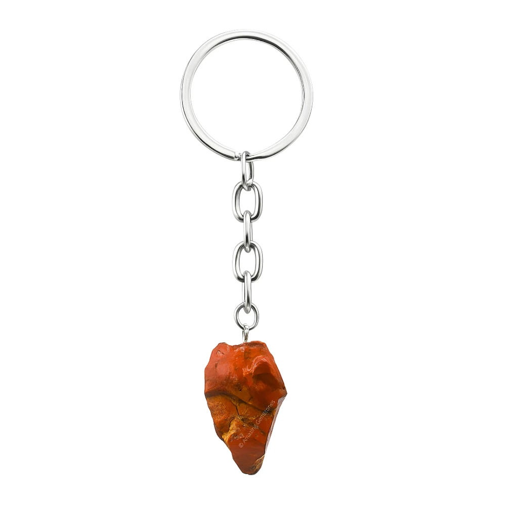 Red Jasper Keychain Keys Holder (Raw)