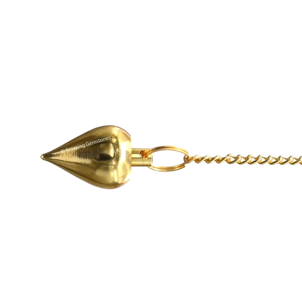 Copper Metal Pendulum - Gold Dome Cone (MP107)