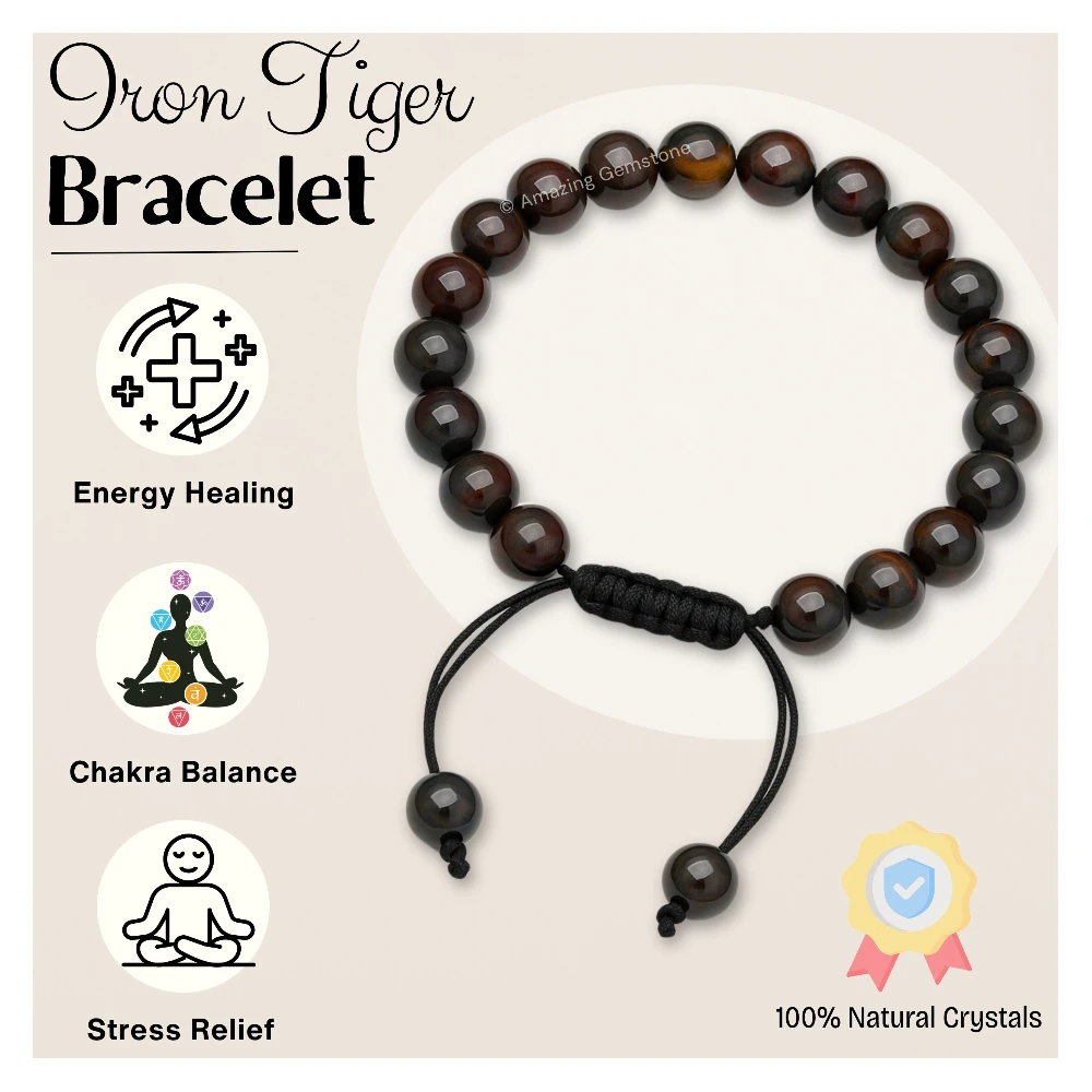 Iron Tiger Eye Bracelet (Adjustable)