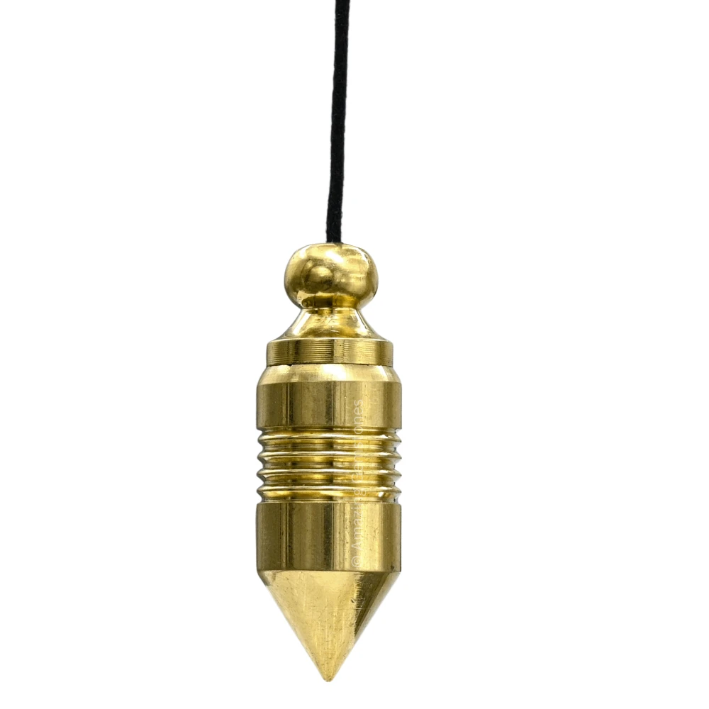 Copper Metal Pendulum - Gold 4 Ring Cone with Plate (MP85)