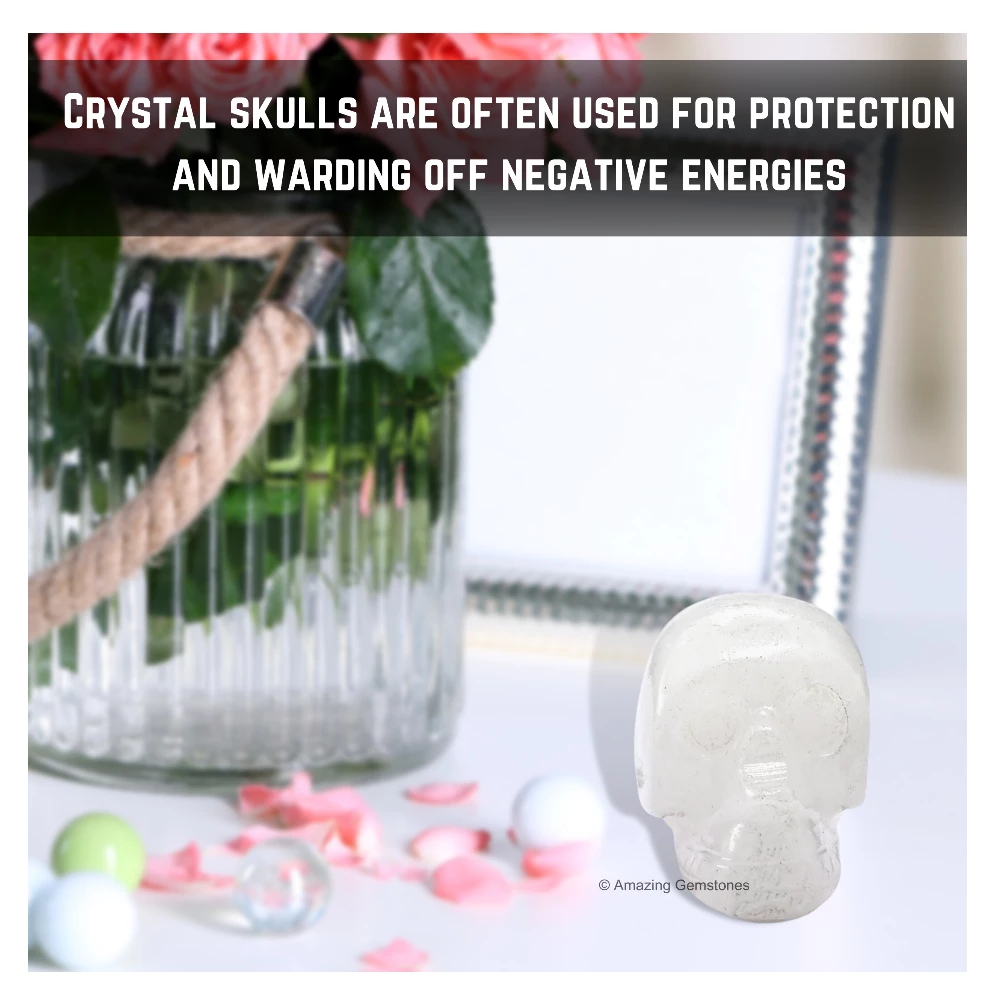 Snow Quartz Skull