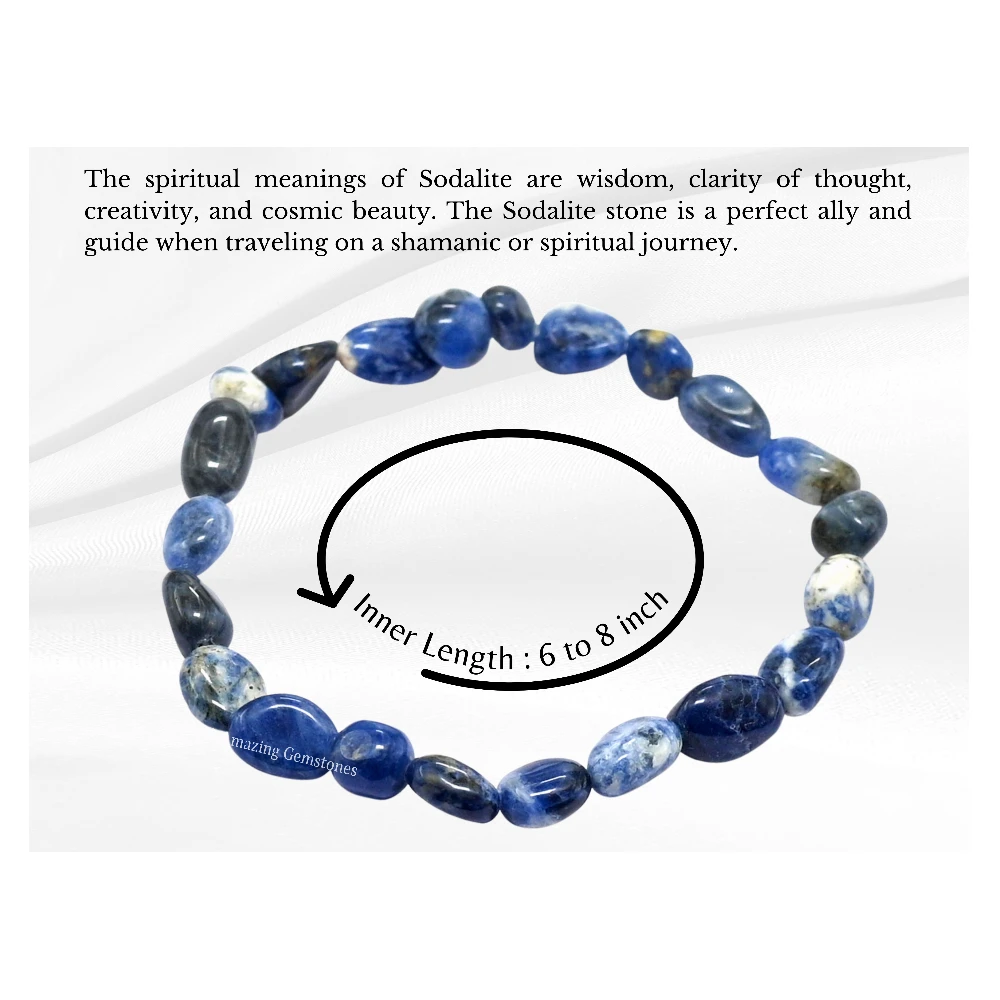Sodalite Tumbled Stone Bracelet (Stretchable)