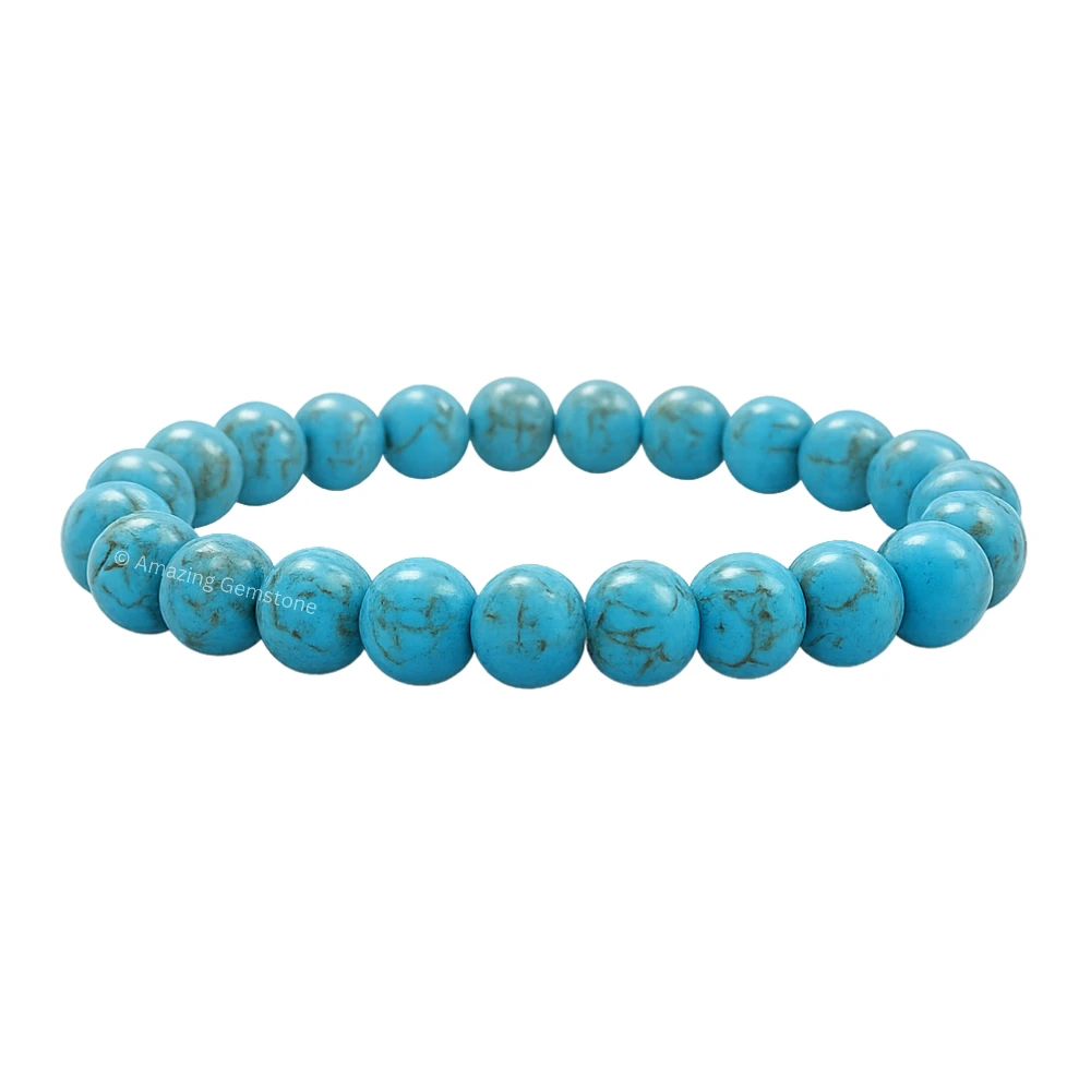 Magnesite Turquoise Bracelet (Strechable)