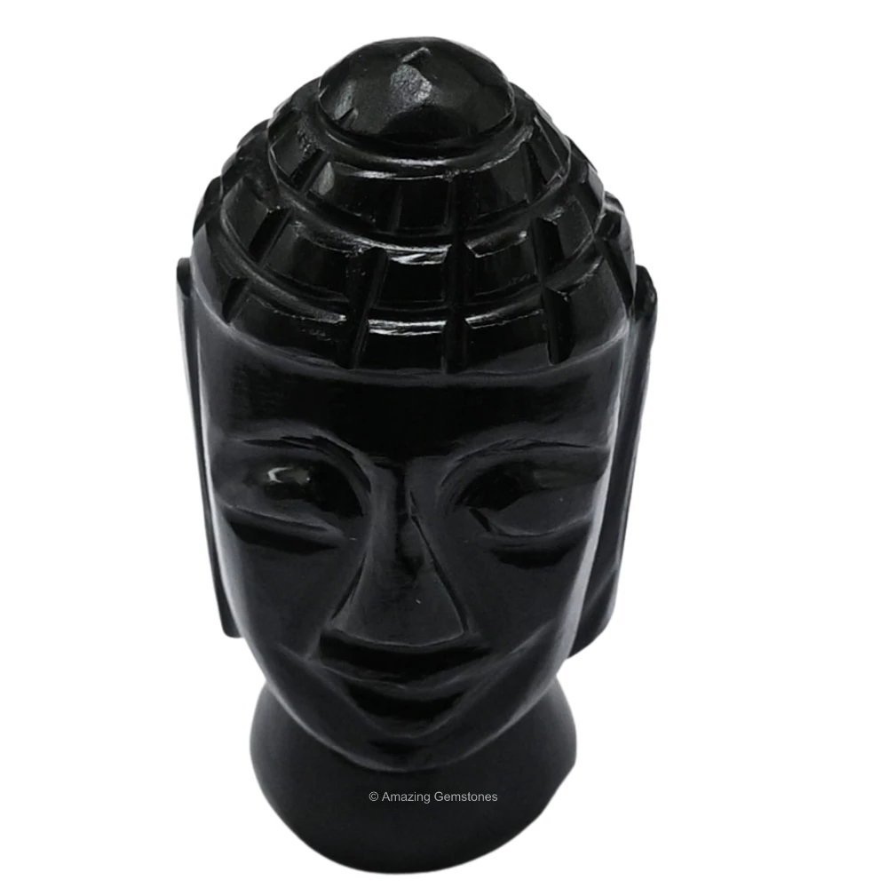 Black Obsidian Buddha Head