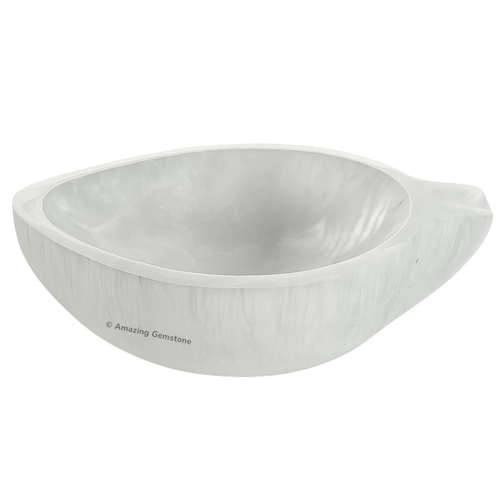 Selenite Charging Bowl for Crystals - Leaf
