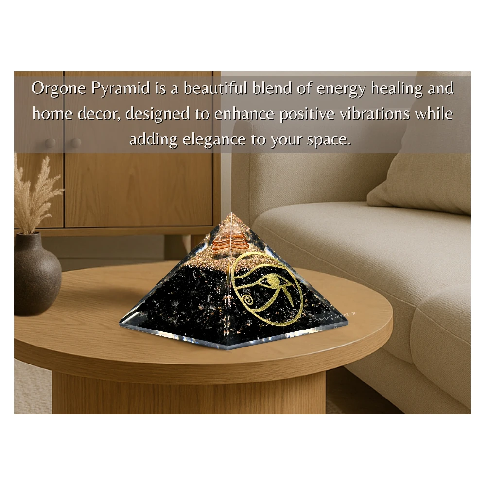 Shungite Orgone Pyramid - Eye of Ra