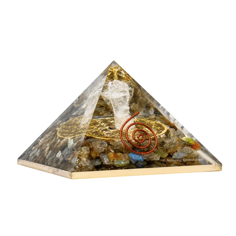Labradorite Orgone Pyramid - Angel Glow in Dark
