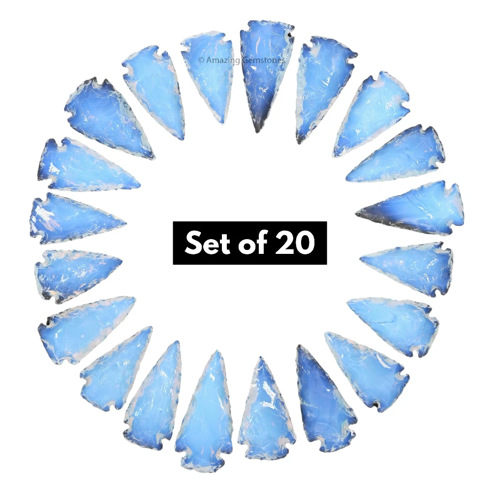 Opalite Crystal Arrowhead - 1" to 1.5" (20 Pieces)