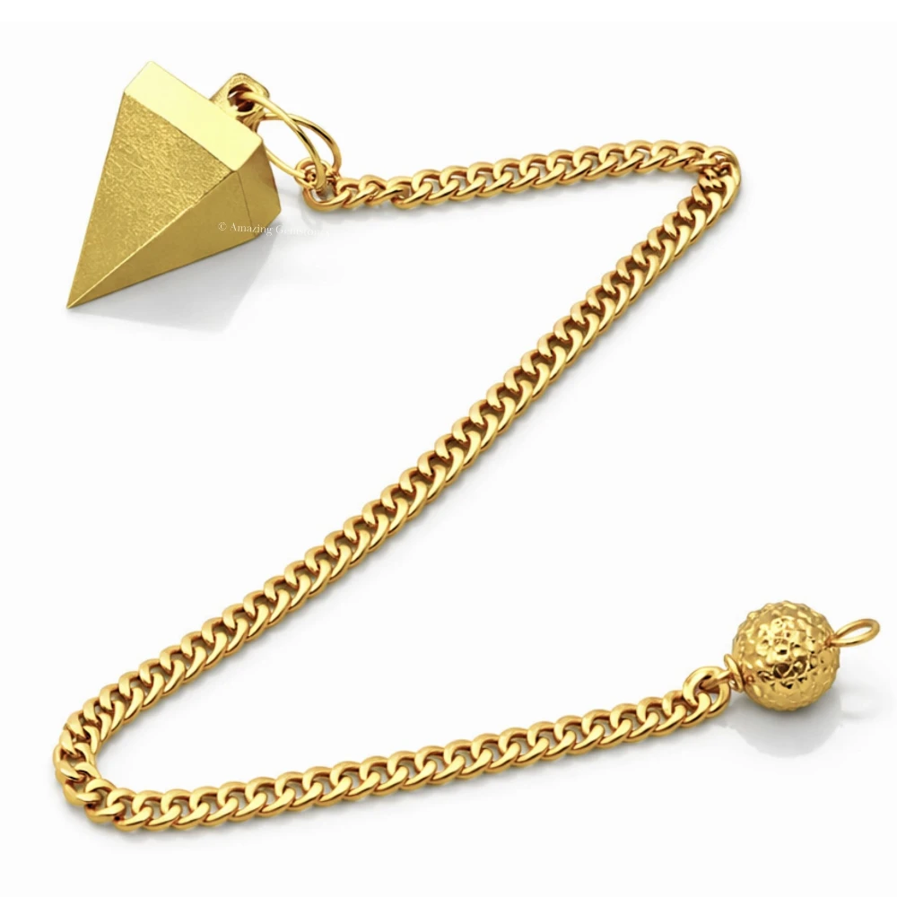 Metal Brass Pendulum - Gold Small Cone (MP121)