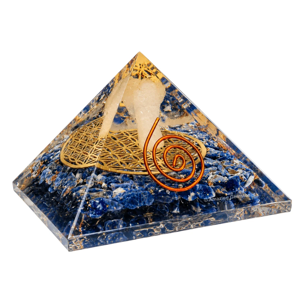 Sodalite Orgone Pyramid - Angel Glow in Dark