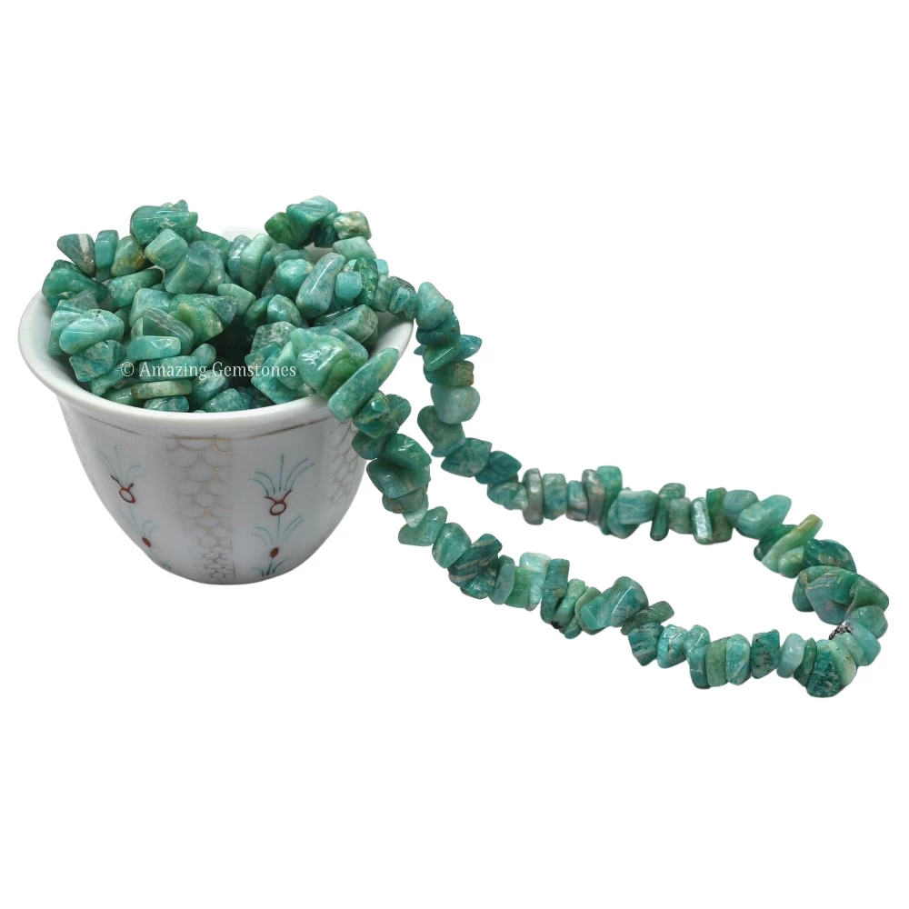 Amazonite Chips - Pre Drilled