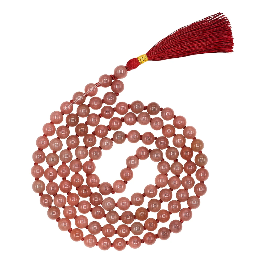 Strawberry Quartz Mala (Hand Knotted)