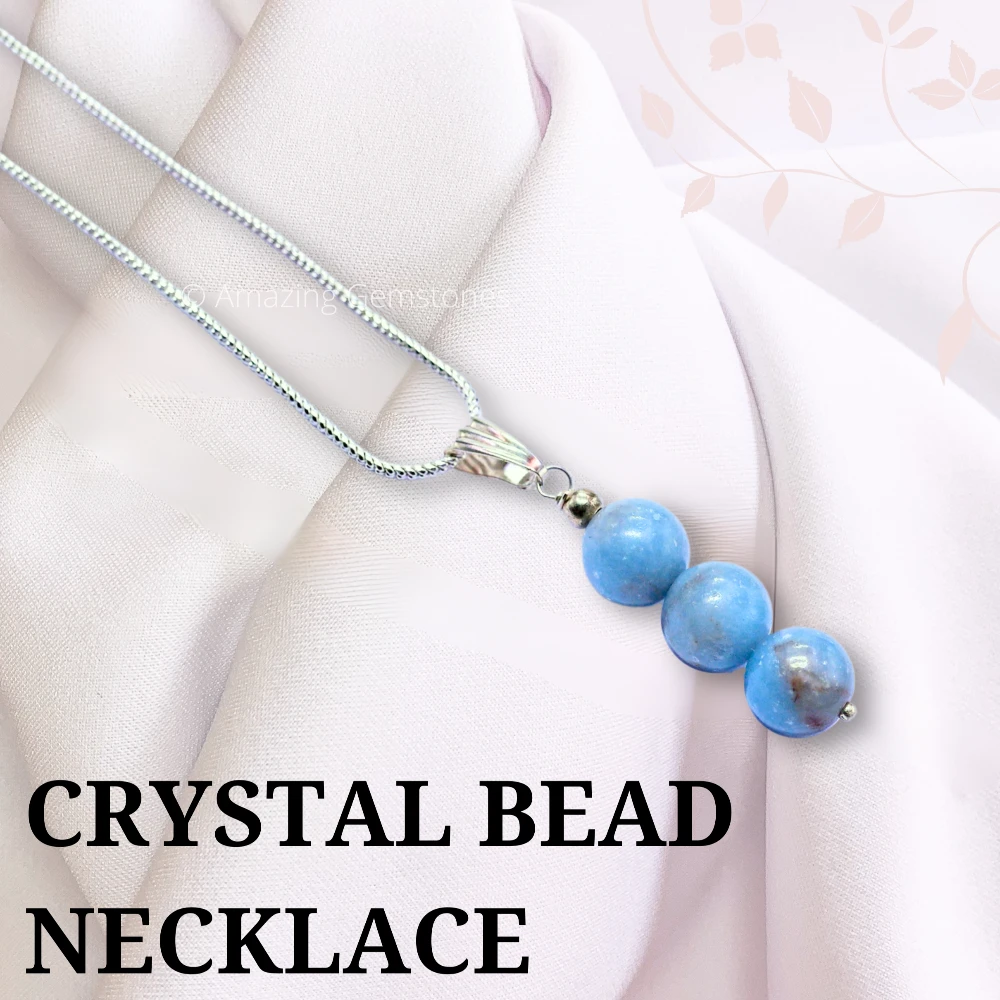 Angelite Bead Pendant (Silver)