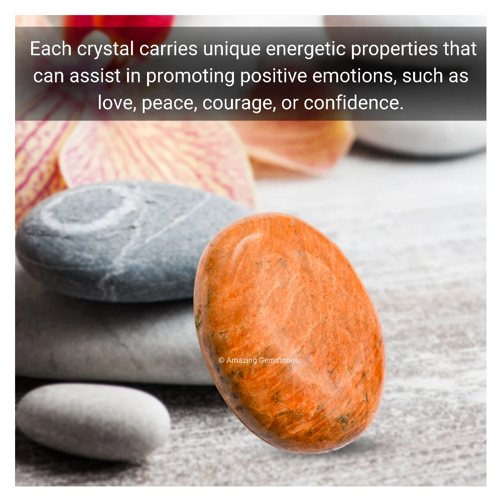 Peach Moonstone Palm Stone