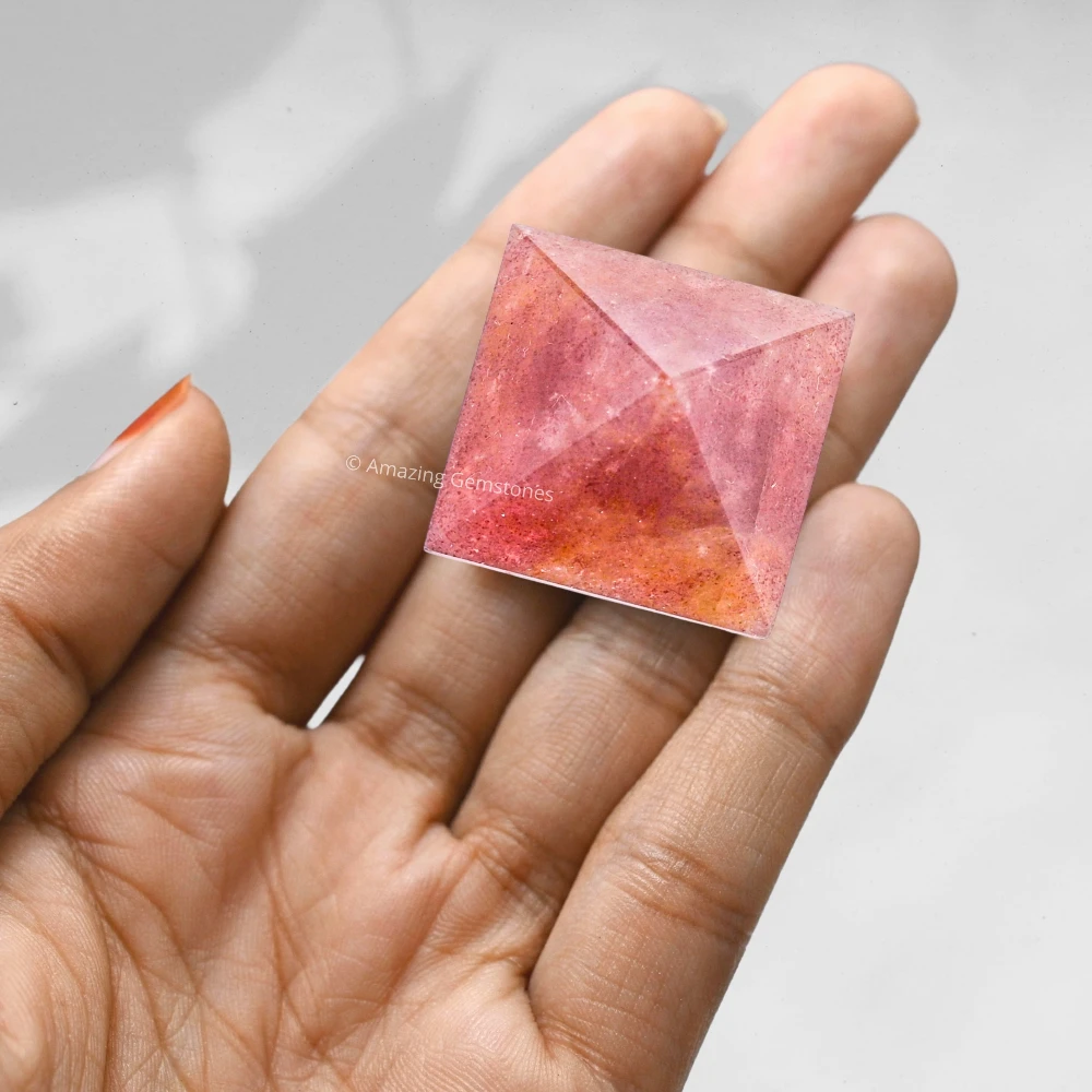 Strawberry Quartz Pyramid (1 Inch)