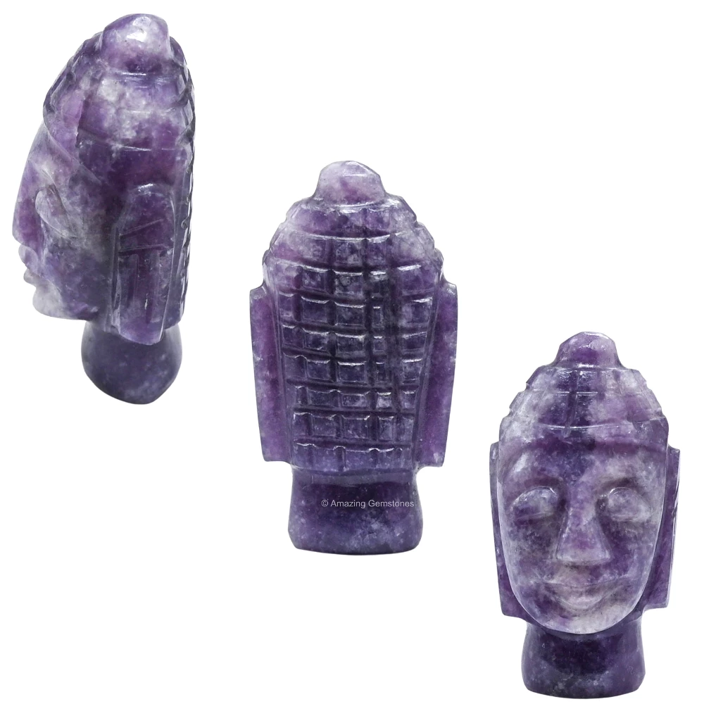 Lepidolite Buddha Head