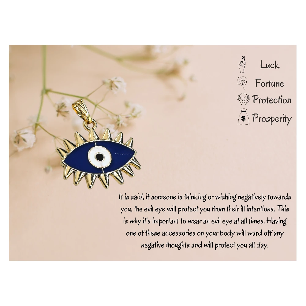 Blue Evil Eye Pendant - Exclusive (Gold)