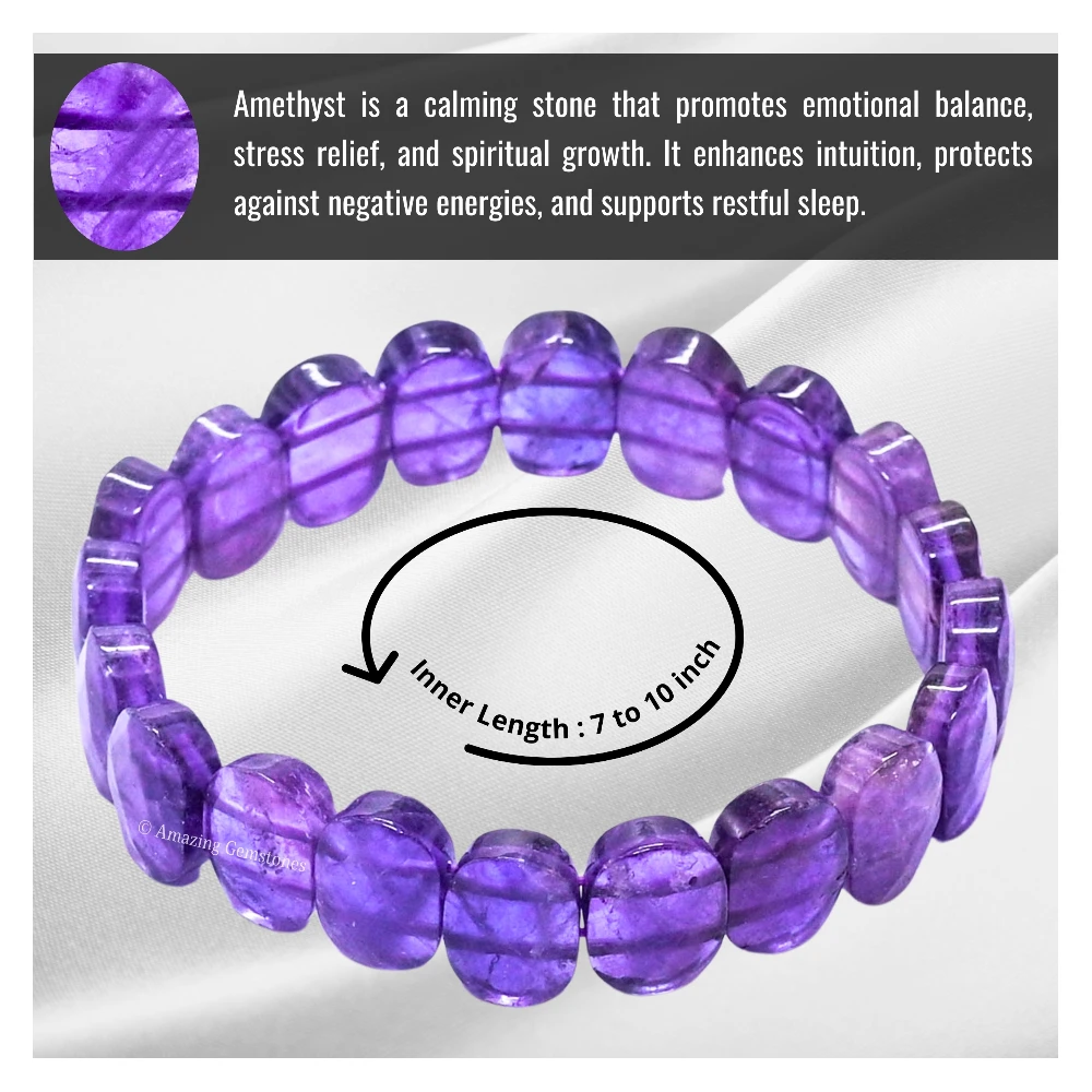 Amethyst Faceted Bracelet - Oval Stone