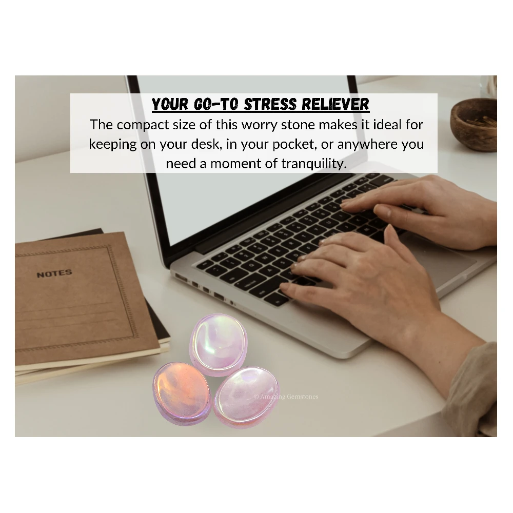 Angel Aura Rose Quartz Worry Stone
