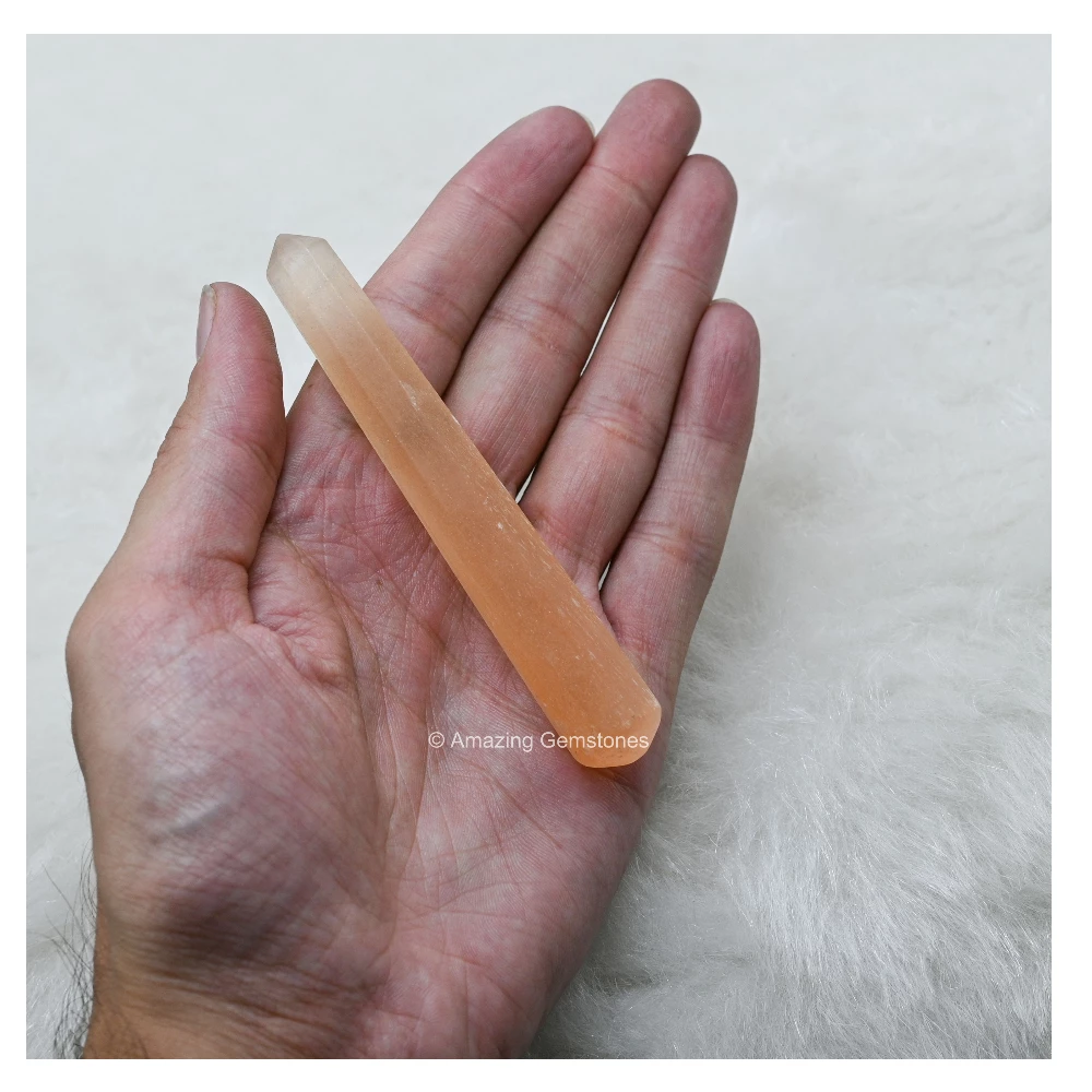 Orange Selenite Wand (Faceted)
