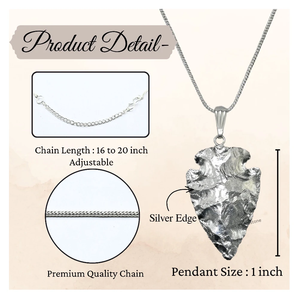 Coated Fancy Jasper Arrowhead Pendant - Silver Plated