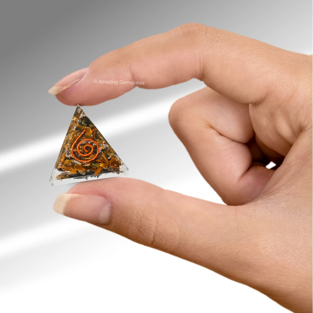 Tiger Eye Orgone Pyramid - Mini