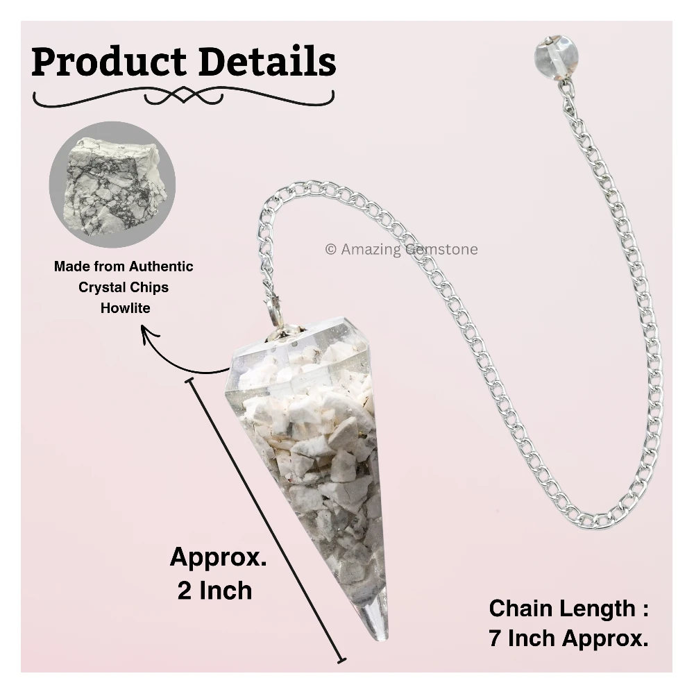 Howlite Orgone Pendulum