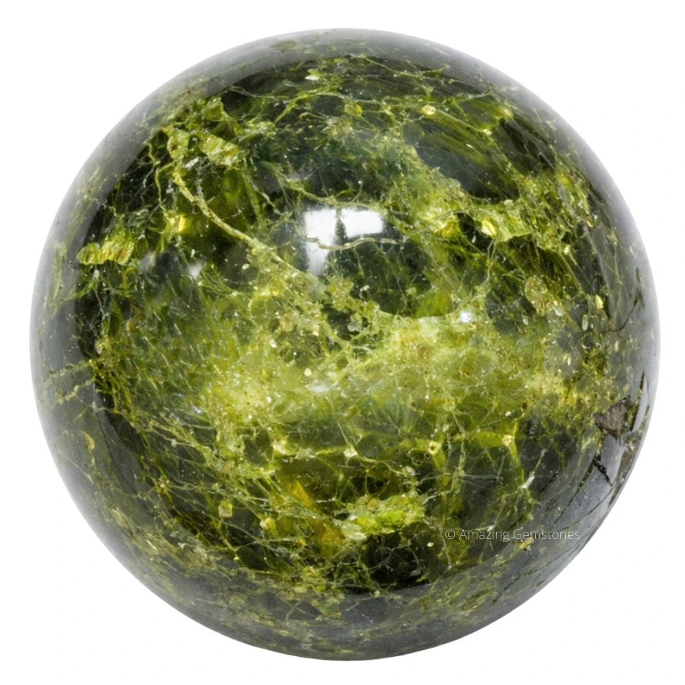 Green Tourmaline In Matrix Sphere (1.5 Inch)