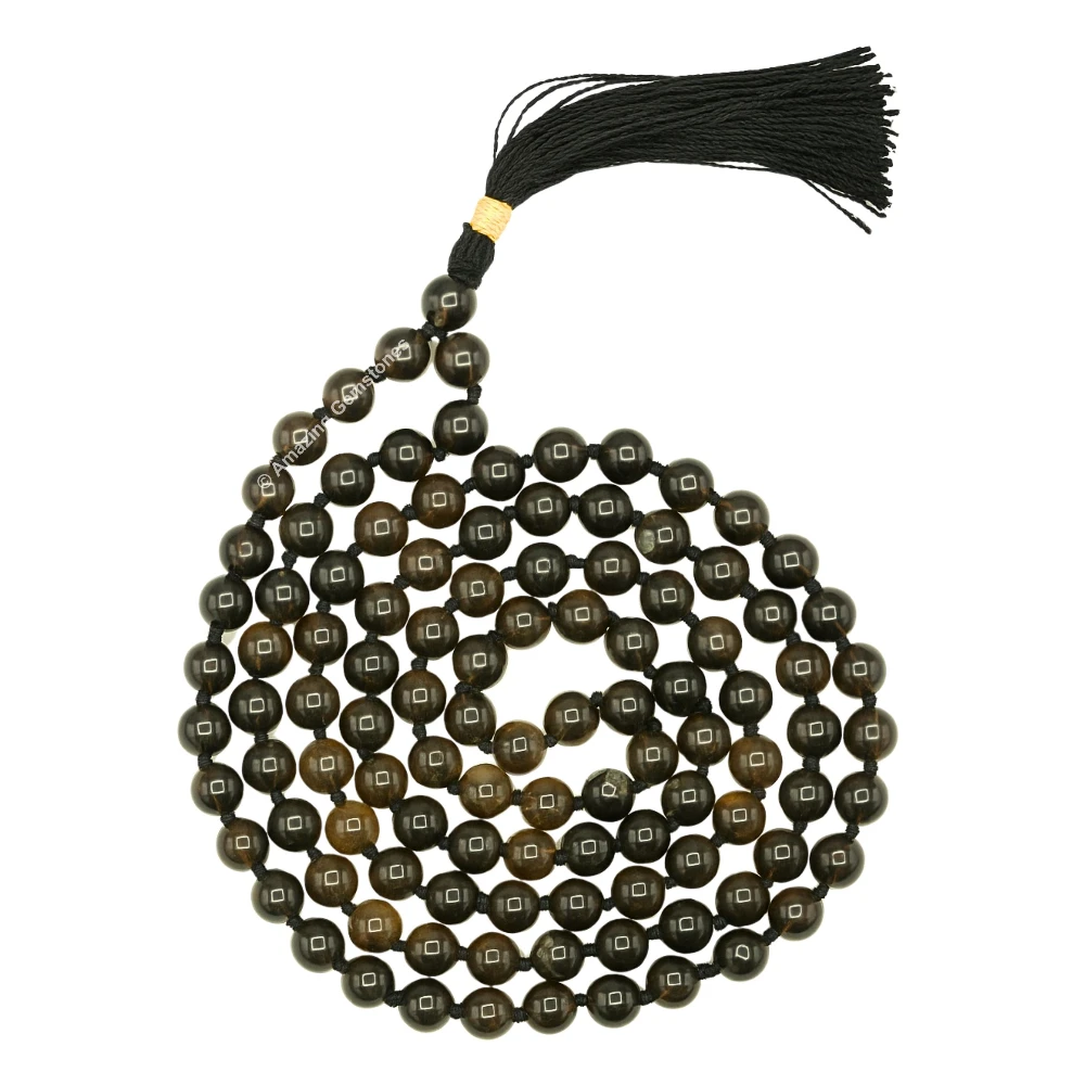Smoky Quartz Mala (Hand Knotted)