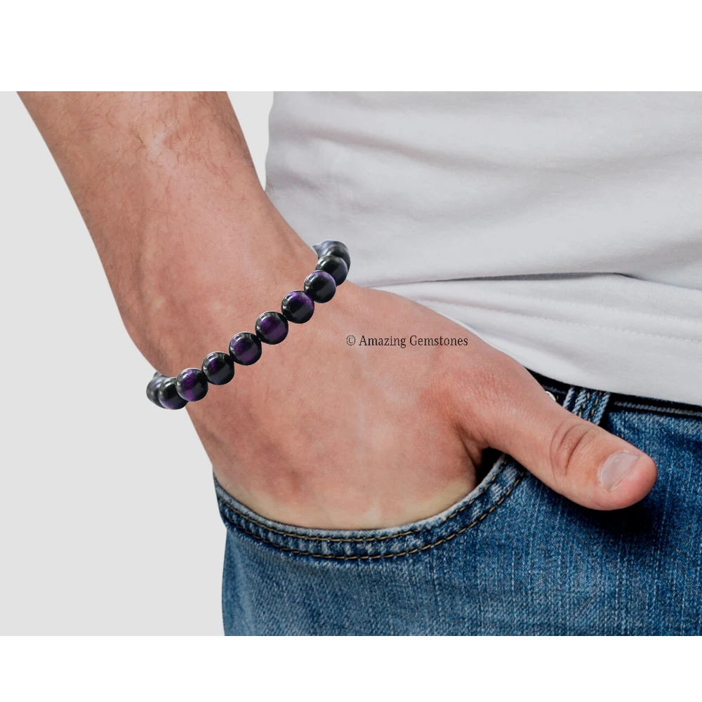 Purple Cats Eye Bracelet (Stretchable)