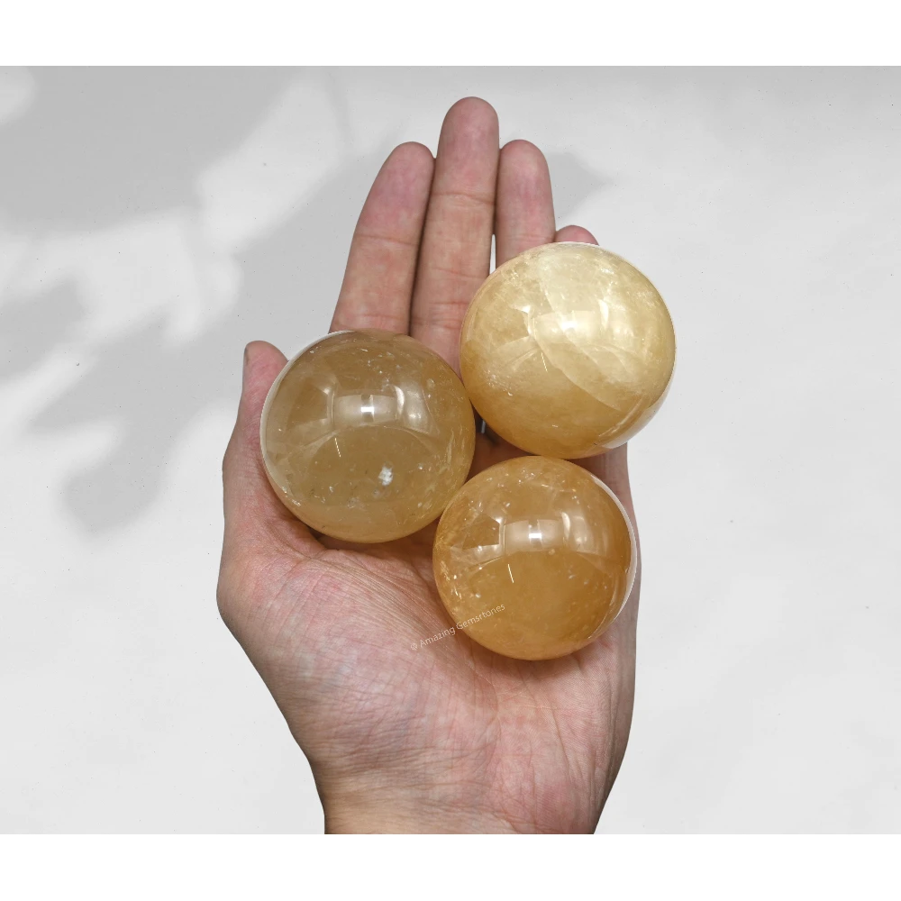 Yellow Calcite Sphere (2 Inch)