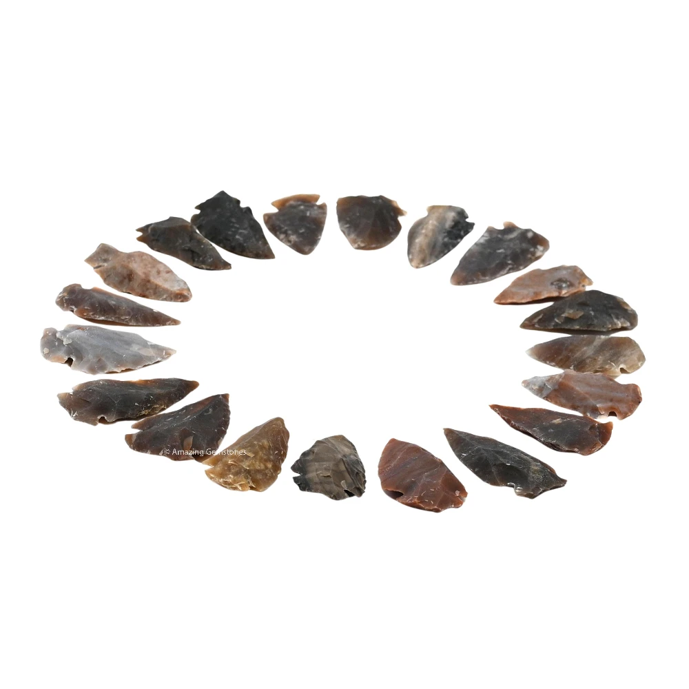Fancy Jasper Crystal Arrowhead - 1" to 1.5" (20 Pieces)