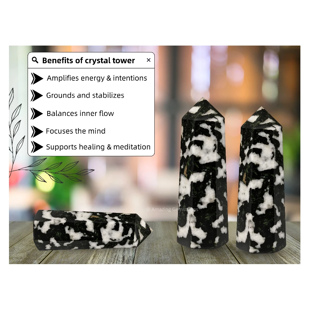 Black and White Tourmaline Tower (3-4 Inch)